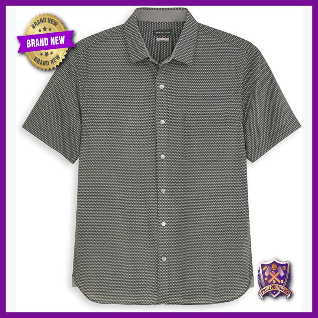 Slim Fit Short Sleeve Button Down Shirt, Wrinkle Free Stretch Fabric